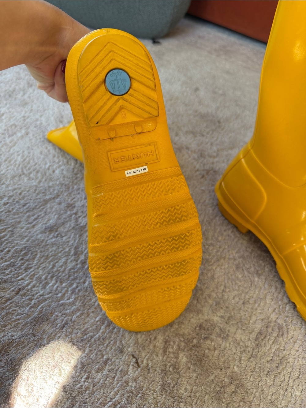Hunter WOMENS  Gloss Yellow Rain Boots - Picture 4 of 4